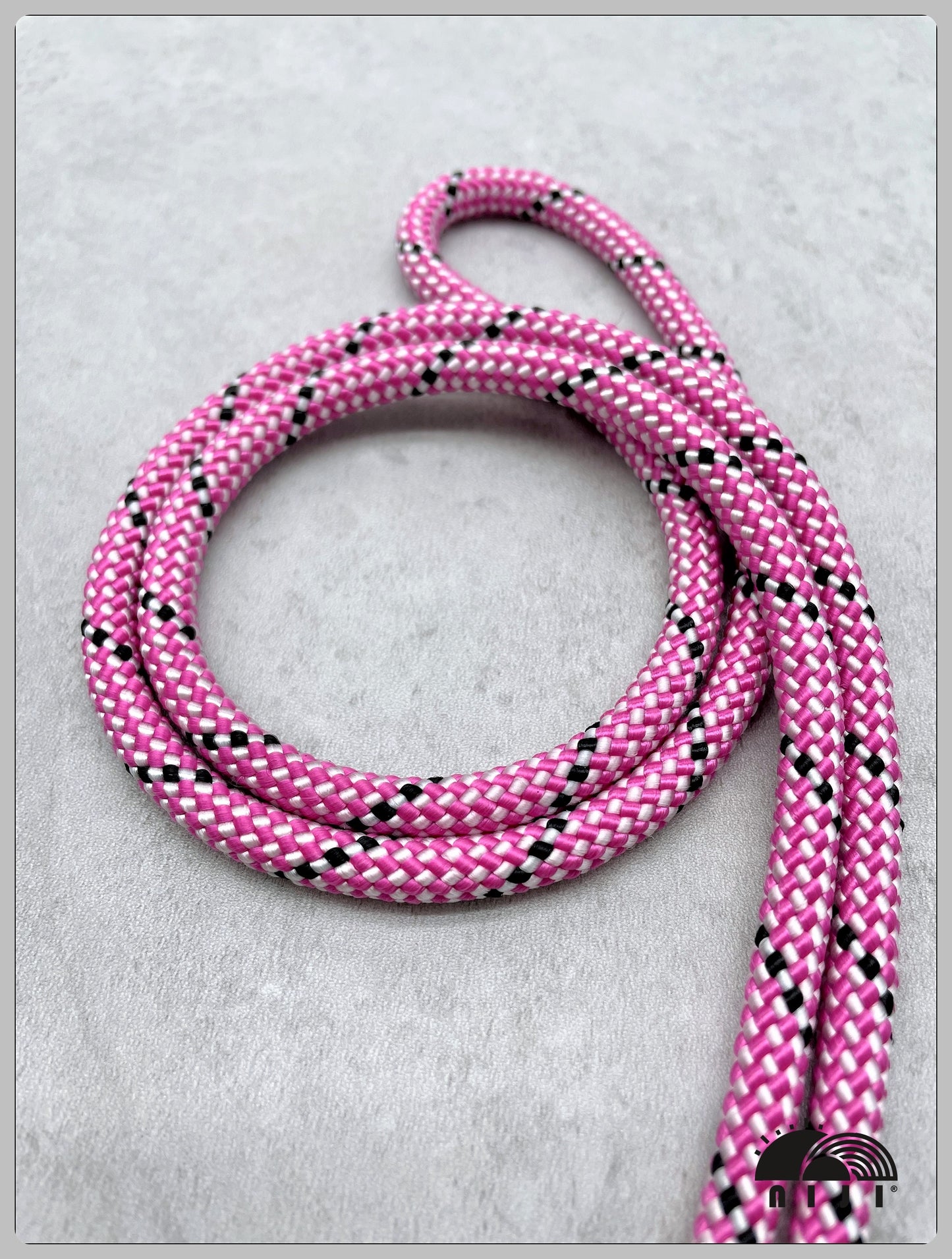 7mm pink braided white w black tracer