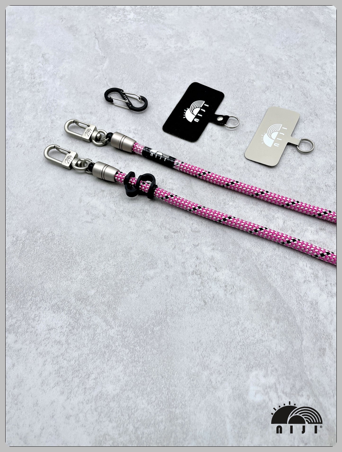 7mm pink braided white w black tracer